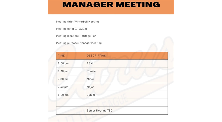 Managers Meeting